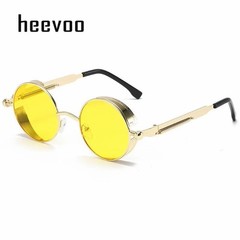 Retro Round Polarized Sunglasses Men Women Vintage Gothic Steampunk Glasses