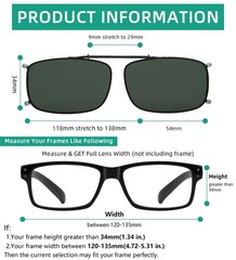 Clip On Sunglasses Polarized G15 Green Lens Metal Frame – Easyclip Spring Design