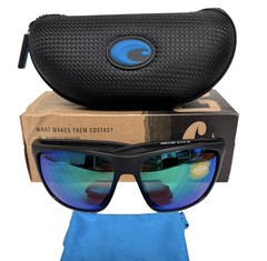 Costa Del Mar Ferg XL Sunglasses Matte Black Polarized Plastic Lens with Case