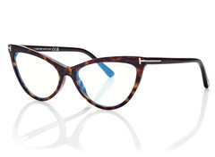 TOM FORD FT5896-B 052 Eyeglasses Havana Frame + CLIP ON LENS 56mm