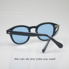 Men solid Acetate Johnny Depp blue sunglasses mens hipster sky blue lens glasses