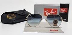 New Ray-Ban RB3025 Aviator Pilot Sunglasses Gold Frame Gradient Blue Lens 58mm