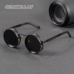 CRIXALIS Polarized Round Sunglasses ND9 Adjustable Dimming UV400 Retro Punk