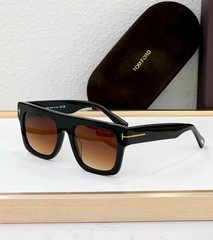 Tom Ford Fausto FT0711 Black Frame Brown Lens Sunglasses 53-20-145 New In Box