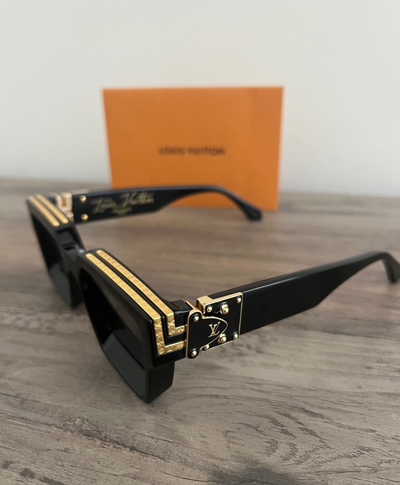 Louis Vuitton 1.1 Millionaires Sunglasses Black Gold Z1165W Authentic