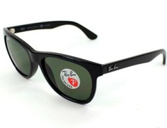 RAY-BAN brand new UNISEX Black Frame with Green G-15 Polarized RB4184 601/9A