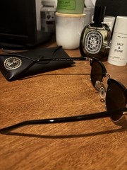 Ray-Ban Clubmaster RB3016 W0365 Sunglasses Black Gold Frame, 51mm
