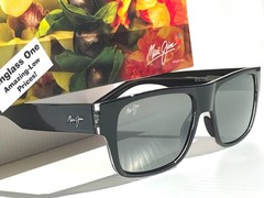UK NEW Maui Jim KEAHI Gloss Black POLARIZED Neutral Grey GLASS Sunglass 873-02