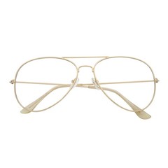 THOMPSON – Classic Blue Light Metal Aviator Gold Glasses Clear Lens 50mm