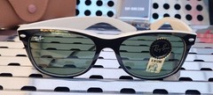 New Ray Ban RB2132 C875New Wayfarer Sunglasses Black on Beige w/55mm G15 Green