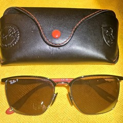 Ray-Ban Scuderia Ferrari Red/Black Polarized Sunglasses 56 □ 17 140 RB3673M Used