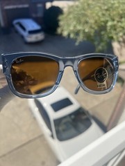Ray-Ban Mega Wayfarer Polished Transparent Blue /Brown Lens RB0840S 668073 NoBox
