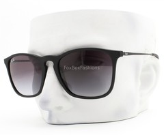 Ray-Ban Chris Sunglasses Rubber Black Gray Gradient RB 4187 622/8G with Case