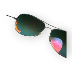Ray-Ban RB3362 Cockpit Aviator Sunglasses Unisex Silver Orange Mirrored W/ Case