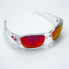 Oakley Fuel Cell OO9096 Sunglasses Clear Frame Ruby Iridium Polarized