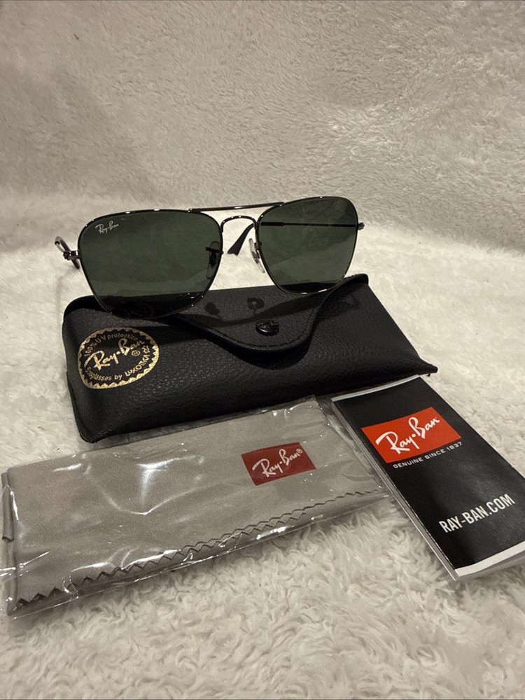 Ray-Ban Caravan Polished Gunmetal / G-15 Green 58 mm Sunglasses RB3136 004 58-15