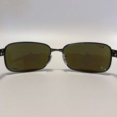 Ray Ban RB3566CH 004/A1 Gunmetal Grey W Blue Mirror Chromance Polarized Sunglass