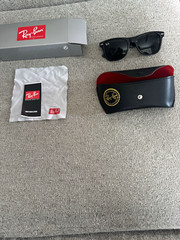 Ray-Ban RB2140 Wayfarer Sunglasses Black Full Rim Plastic Frame Tinted Lenses