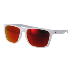 New Nike FD1805 100 White FORTUNE M Sunglasses with Red Mirrored Lenses