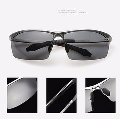 HDCRAFTER HD8556 Aviator Sports Half Metal Cool Polarized Sunglasses