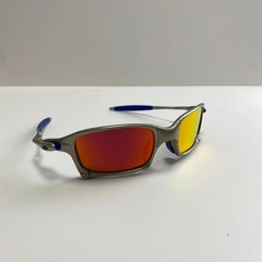 Oakley Squared X-metal Polarized Sunglasses Silver FrameRuby Lenses New