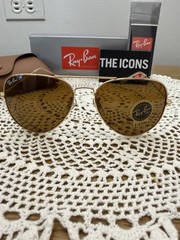 Ray Ban Aviator Pilot RB3025 Gold Frame Tea/ Brown Lenses Large 62mm