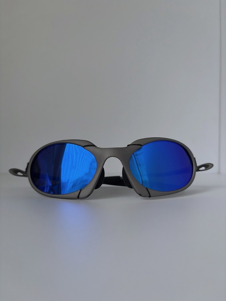 Retro Oakley Romeo 1 X Metal Polarized Sunglasses Matte Gray/Blue lens 133mm