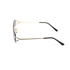 Gold Frame Stylish Narrow Rimless Sky Blue Gradient Tinted Lens Sunglasses