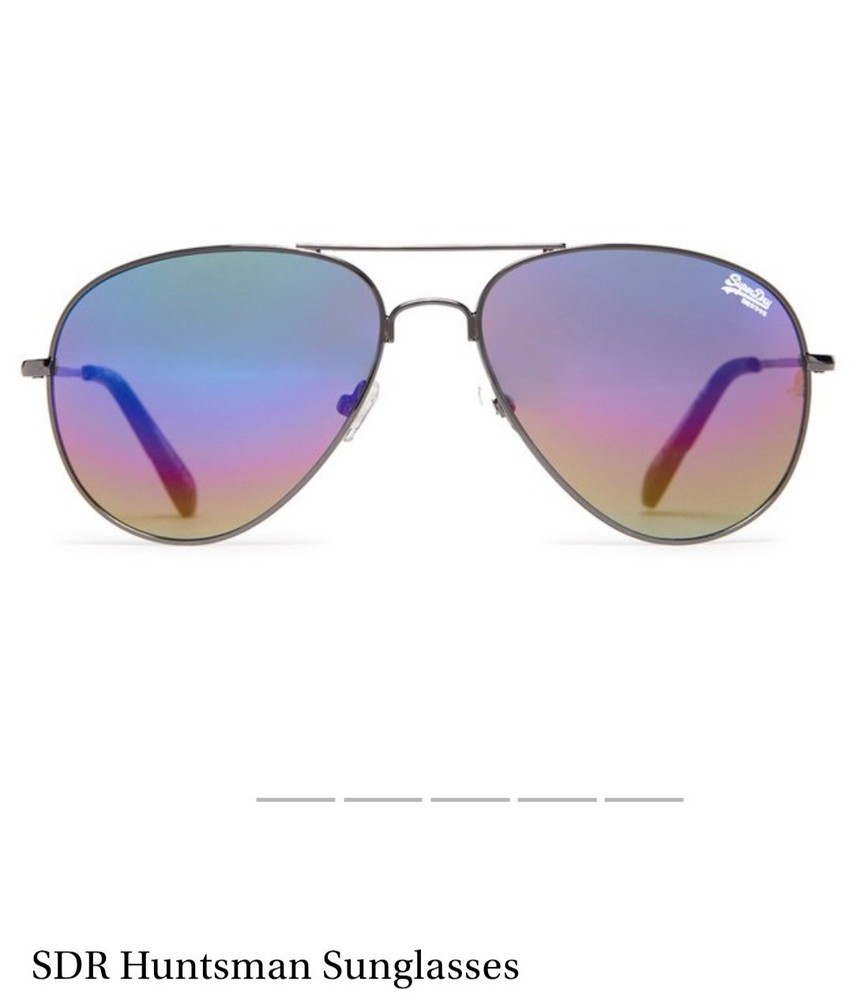 NIB Superdry Hunstman Matte Black Aviator Sunglass