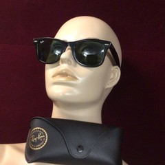 Ray-Ban RB2140 901 50-22 Wayfarer Green Lenses Unisex Classic Sunglasses – Black