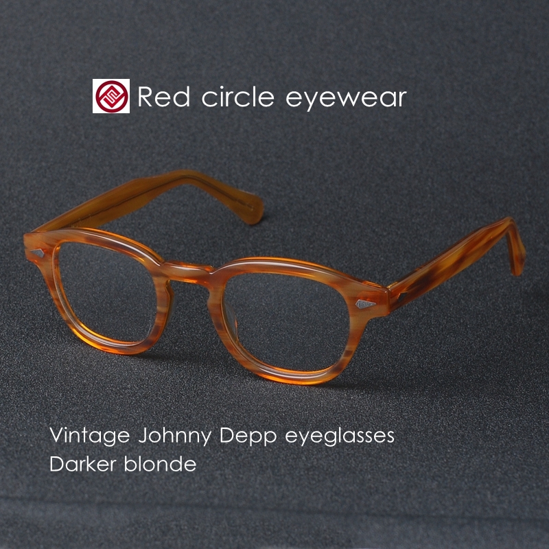 Johnny Depp glasses men’s blonde acetate eyeglasses frame women’s gold eyewear