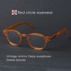Johnny Depp glasses men’s blonde acetate eyeglasses frame women’s gold eyewear
