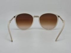 Ferarri White Frame Amber Brown Gradient Lens Folding Sunglasses w/ Case 55mm
