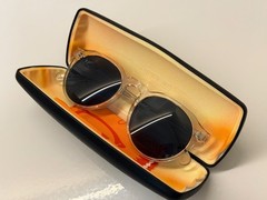 Share Raen Remmy 52 Polarized Unisex Retro Sunglasses Crystal Clear w/ Blue Lens