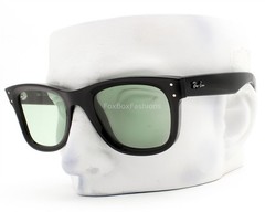 Ray-Ban Wayfarer Reverse Sunglasses RBR0502S Shiny Black Light Green 50mm w/case