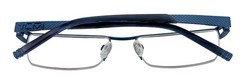 Tumi Mens Navy Rimless Stainless Steel Rectangle Eyewear Frame T100 53mm