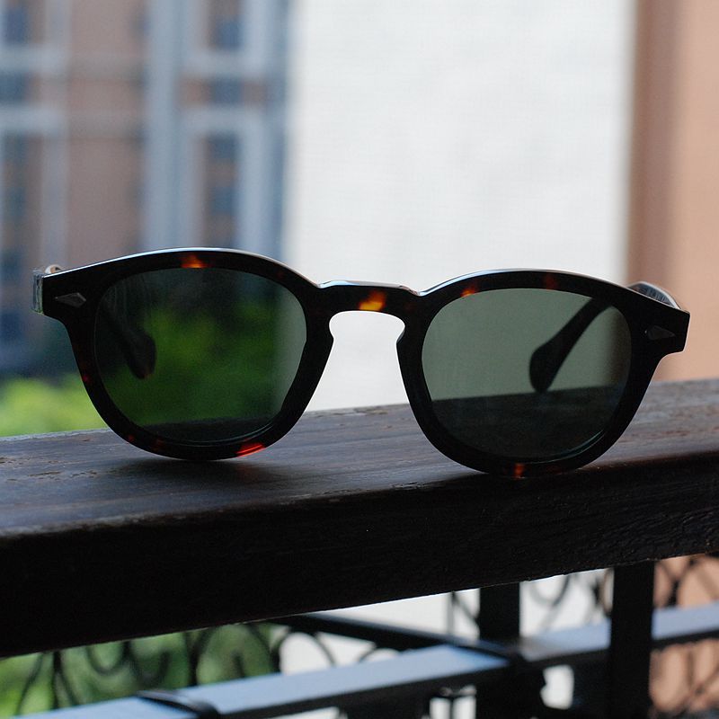Vintage polarized sunglasses mens Johnny Depp glasses tortoise G15 green lenses