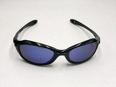 OAKLEY XS FIVE SUNGLASSES YOUTH BLACK BLUE IRIDIUM LENSES