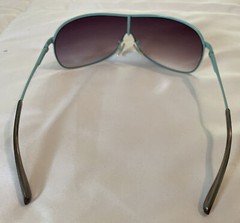Womens Blue Metal Frame 100% UV Protection Driving Golf Sports UltraLight Shades