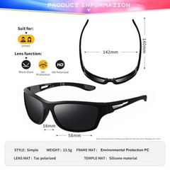 suoso Polarized Sports Sunglasses for Men: UV400 Protection Glasses Womens Wr…