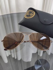 RAY-BAN RB3026, aviator sunglasses , Gold Frame/Large 62mm Brown Lens