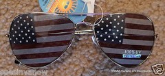 New USA American Flag Sunglasses Aviator 4 of July Patriotic 100% UV Protection