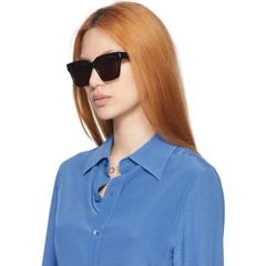 Saint Laurent SL 507 Sunglasses in Shiny Black & Solid Grey All NIB $420