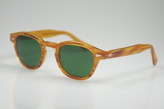Retro Vintage sunglasses blonde Johnny Depp glasses green glass lens gift unisex