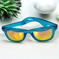 Ocean Blue Sunglasses – Colorful Mirrored Lens with UV Protection, New, Unisex