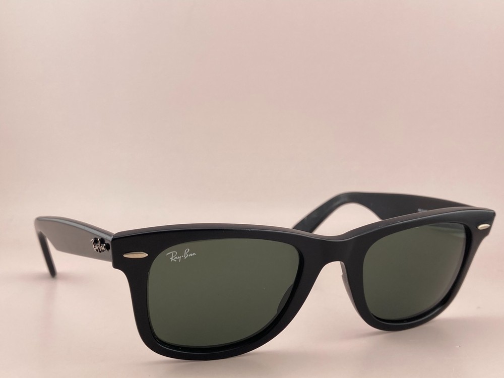 Ray Ban Wayfarer Sunglasses Italy RB 2140 901 Black Green G15 lens 50-22mm