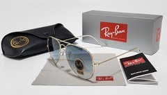 New Ray-Ban RB3025 Aviator Pilot Sunglasses Gold Frame Gradient Blue Lens 58mm