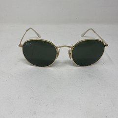 Ray-Ban ROUND RB3447 001 Gold W/ Green Glass G15 50-21 Sunglasses 389C