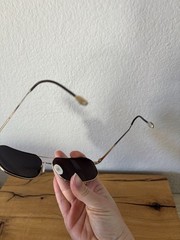 VTG John Varvatos Bronze Tone Metal Brown Sunglasses Rectangular Read*