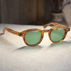 Vintage Johnny Depp sunglasses solid acetate 1960’s glasses green tinted lenses